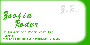 zsofia roder business card